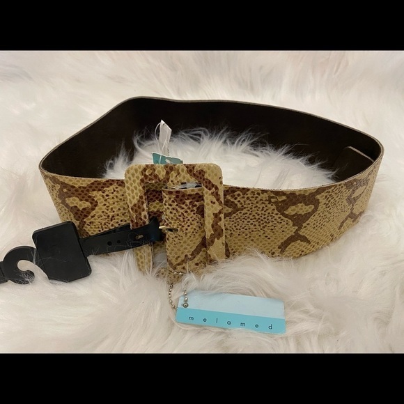 Melamed snake beige leather belt womens medium main image 9